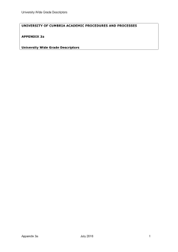 University-wide Grade Descriptors