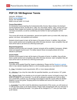 PDP CS 106 Beginner Tennis