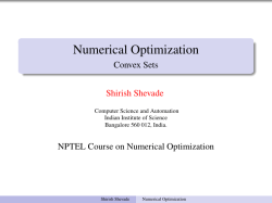 Numerical Optimization - Convex Sets