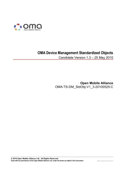 OMA Device Management Standardized Objects