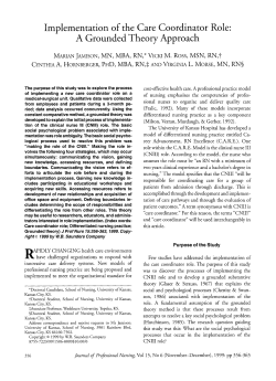 Implementation of the Care Coordinator Role: A Grounded Theory
