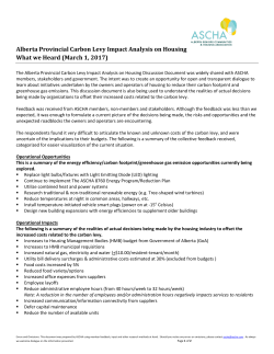 Alberta Provincial Carbon Levy Impact Analysis on Housing What