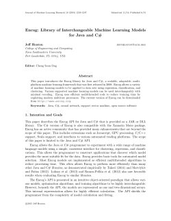 Encog: Library of Interchangeable Machine Learning Models for