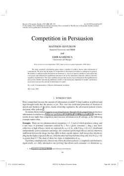 Competition in Persuasion - The University of Chicago Booth School