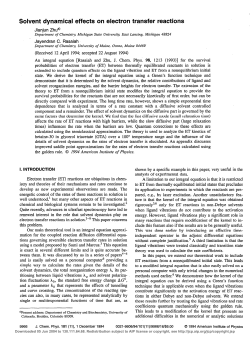 Solvent dynamical effects on electron transfer reactions