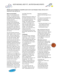 KEEP MOVING, KEEP FIT &hellip; NUTRITION AND SPORTS