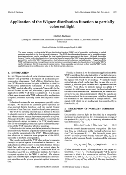 Application of the Wigner distribution function to partially coherent light