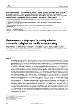 Methotrexate as a single agent for treating pulmonary sarcoidosis: a