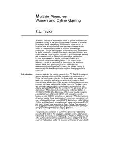 Multiple Pleasures Women and Online Gaming TL Taylor
