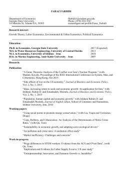 FARAZ FARHIDI Department of Economics