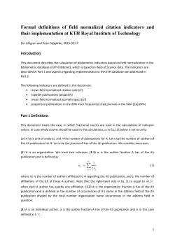 Formal definitions of field normalized citation indicators and