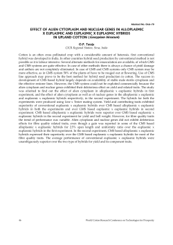 effect of alien cytoplasm and nuclear genes in alloplasmic x