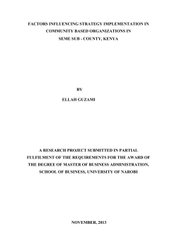 FACTORS INFLUENCING STRATEGY IMPLEMENTATION IN