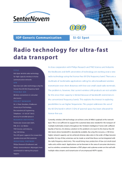 Radio technology for ultra-fast data transport - SiGi-Spot