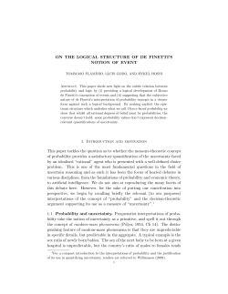 ON THE LOGICAL STRUCTURE OF DE FINETTI`S NOTION OF