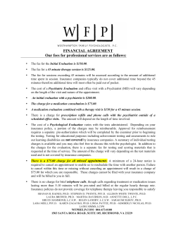 FINANCIAL AGREEMENT Our fees for professional services are as