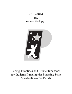 HS Access Biology 1 Pacing Timelines and Curriculum Maps for