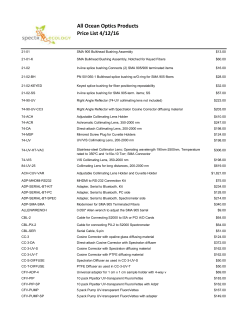 All Ocean Optics Products Price List 4/12/16