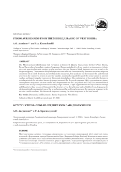 stegosaur remains from the middle jurassic of west siberia