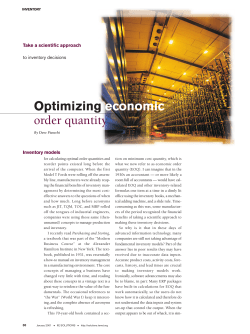 Optimizing economic order quantity