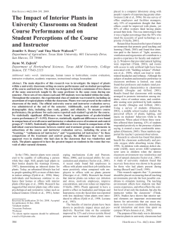 The Impact of Interior Plants in University Classrooms on Student