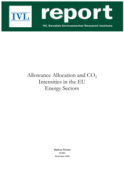 Allowance Allocation and CO2 Intensities in the EU. Energy Sectors