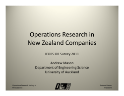 Operations Research in New Zealand Companies