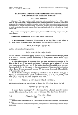 Existence and Differentiability of Metric Projections in Hilbert Spaces
