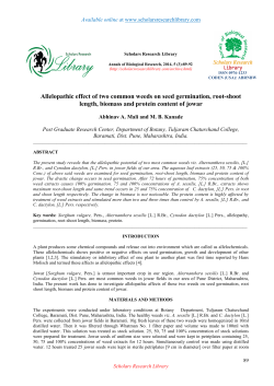 Allelopathic effect of two common weeds on seed germination, root