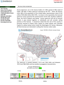 of Upper 700 MHz A Block spectrum licensed by