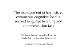 The management of intrinsic vs extraneous cognitive load in second