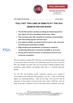 For immediate release - Fiat Group Automobiles Ireland