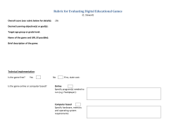 Rubric for Evaluating Digital Educational Games