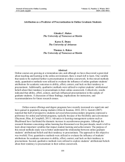 Attribution as a Predictor of Procrastination in Online Graduate