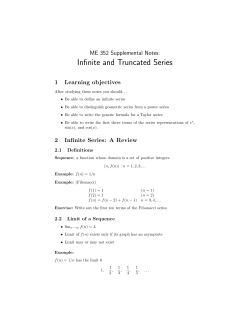 Infinite and Truncated Series
