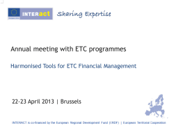 Harmonised Tools for ETC Financial Management
