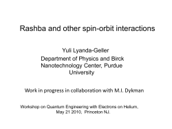 Rashba and other spin-orbit interactions