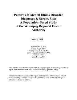 Patterns of Mental Illness - Winnipeg Regional Health Authority