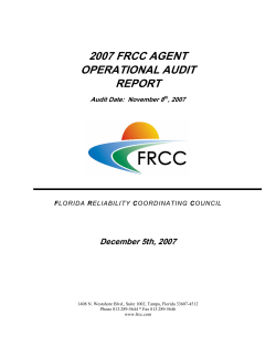 FRCC 2007 Agent Operational Audit Report 12-05-07