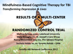 Mindfulness-Based Cognitive Therapy for TBI RESULTS OF A