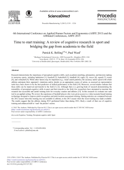 Time to Start Training: A Review of Cognitive