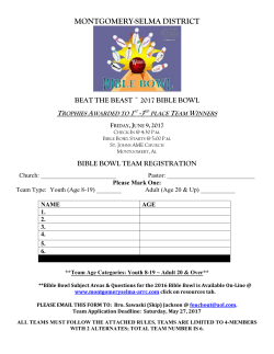 bible bowl team registration