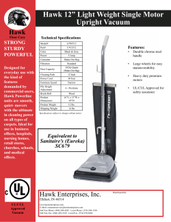 Hawk 12&rdquo; Light Weight Single Motor Upright Vacuum