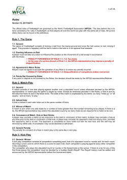 of 1 10 Rule 1. The Game Rule 2. Match