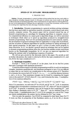 SPEED-UP IN DYNAMIC PROGRAMMING* entry in the matrix D +D