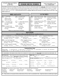 FOOD MENU FORM