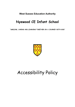 Accessibility Plan - Nyewood CE Infants School