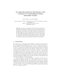 An Algorithm Selection Benchmark of the Container Pre