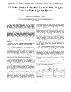 PV Power Source Estimation for a Custom-Designed Growing