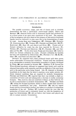 FORMIC ACID FORMATION IN ALCOHOLIC FERMENTATION